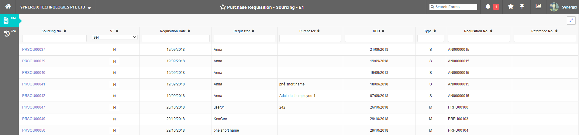 Synergix ERP Software Updates - May 2021 Purchase Requisition Sourcing - Synergix ERP Software Updates - May 2021