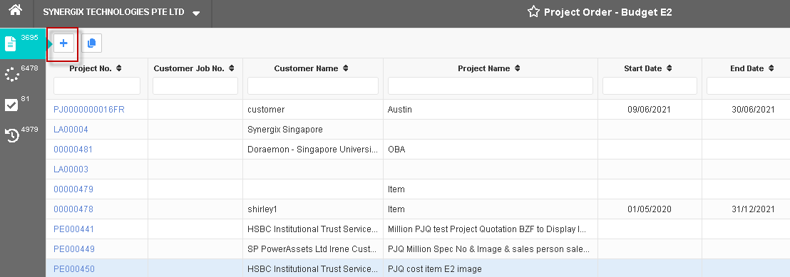 TH6 PJ PROJECT ORDER BQ NO COST ITEM E2 - Synergix ERP Software Updates - June 2021