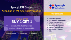 Synergix Buy 1 Get 1 Promotion 300x169 - Revamp Your Business with an ERP System in 2022