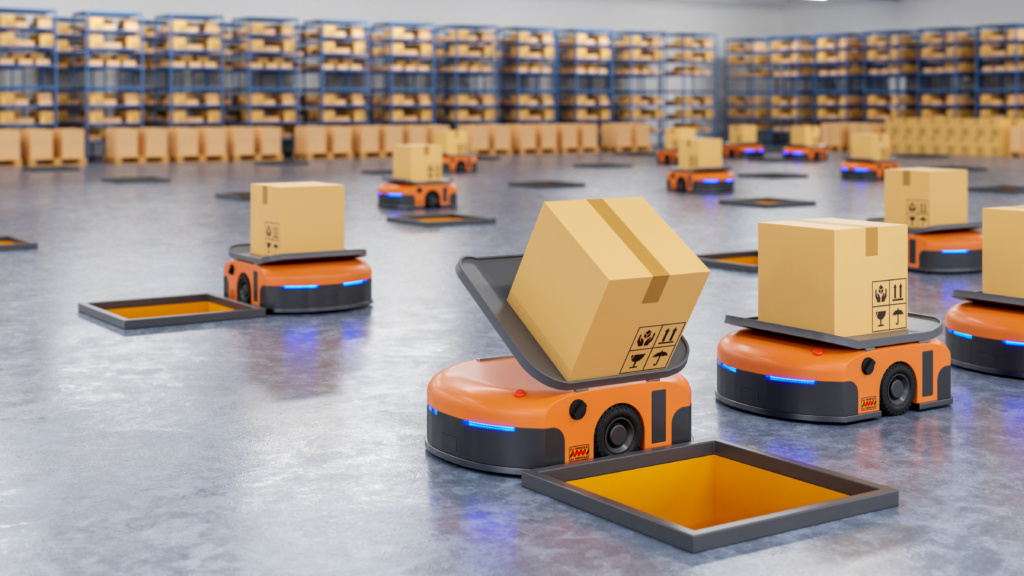 army robots efficiently sorting hundreds parcels per hour automated guided vehicle agv 1024x576 - Effective Production Planning With Synergix ERP Solutions