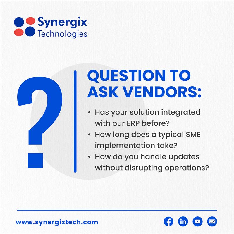 Invoice Application Integration with ERP Software for SMEs Questions to ask vendors - Invoice Application Integration with ERP Software for SMEs