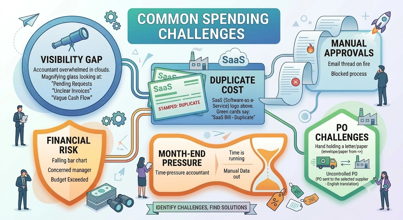 Spend Management Software: Everything SMEs Need to Know Before Choosing a Solution spend management software common spending challenges - Spend Management Software: Everything SMEs Need to Know Before Choosing a Solution