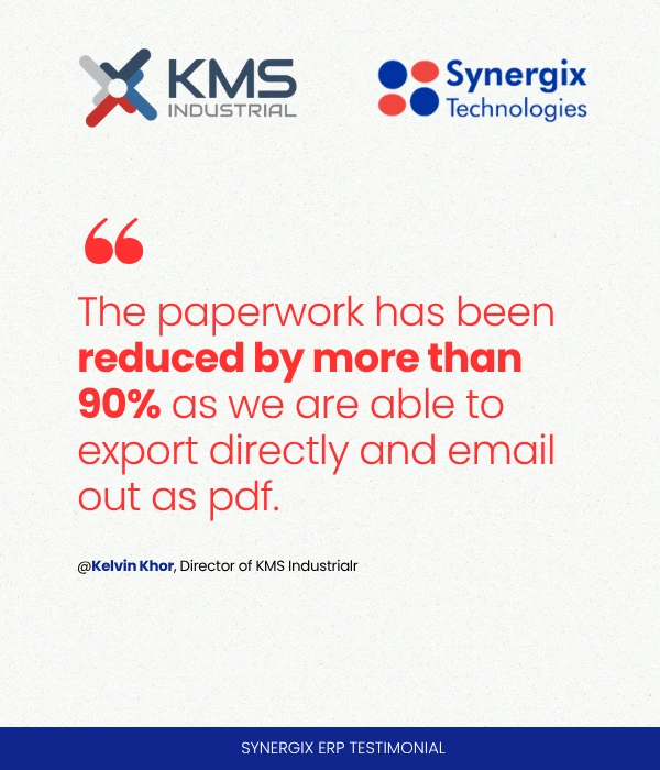 kms industrial testimonial to synergix erp Synergix